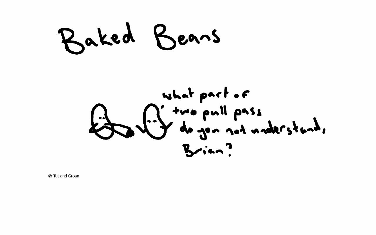 Tut and Groan Baked Beans cartoon