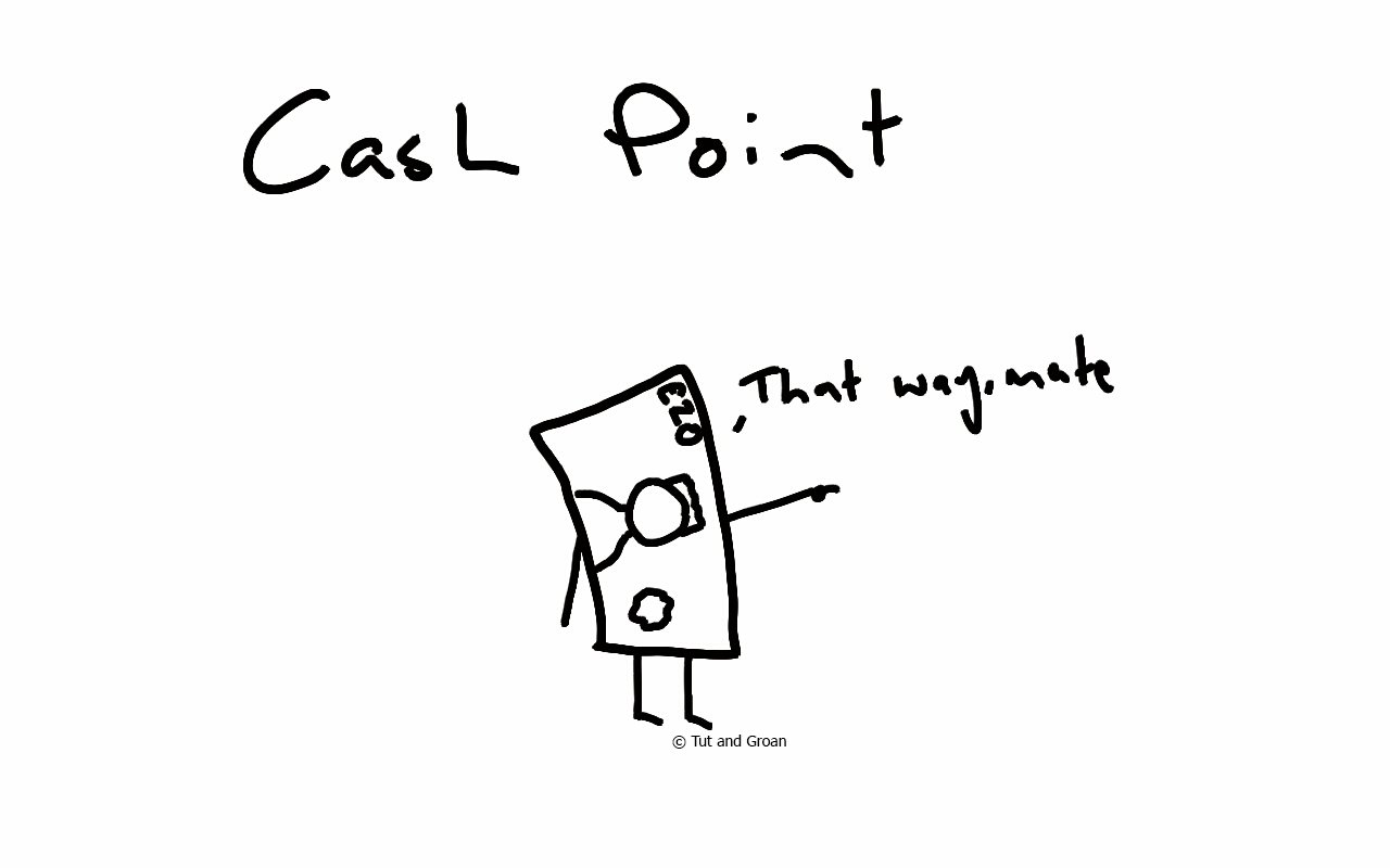 Tut and Groan Cash Point cartoon