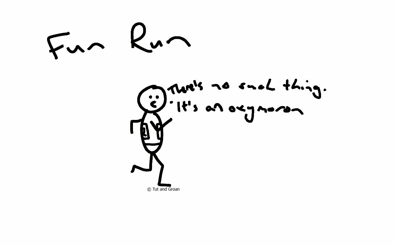 Tut and Groan Fun Run cartoon