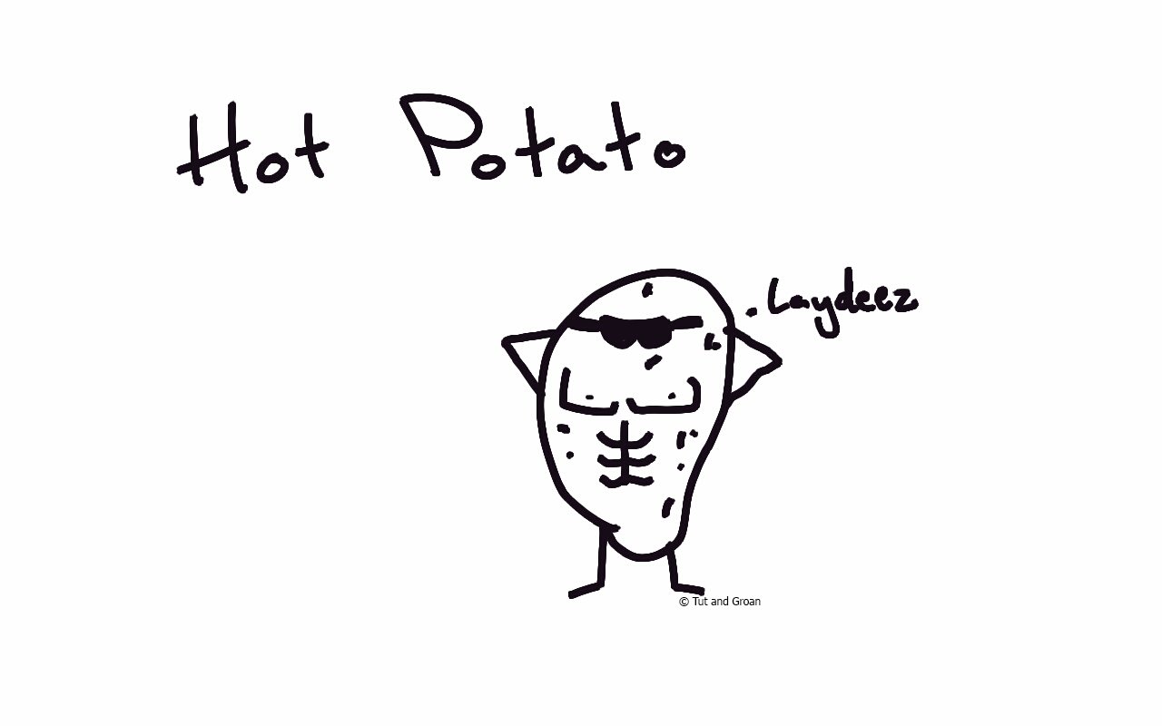 Tut and Groan Hot Potato cartoon