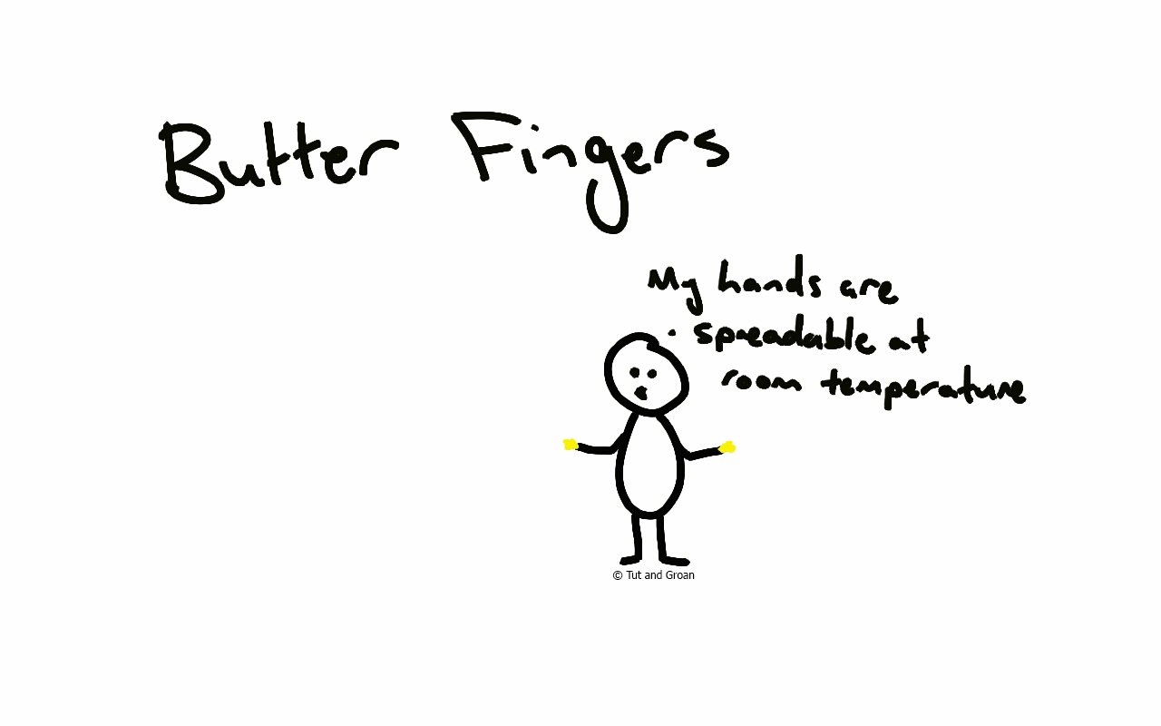 Tut and Groan Butter Fingers cartoon