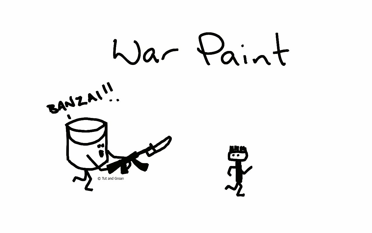 Tut and Groan War Paint cartoon