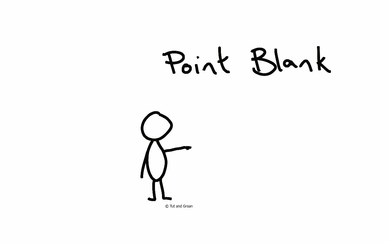 Tut and Groan Point Blank cartoon