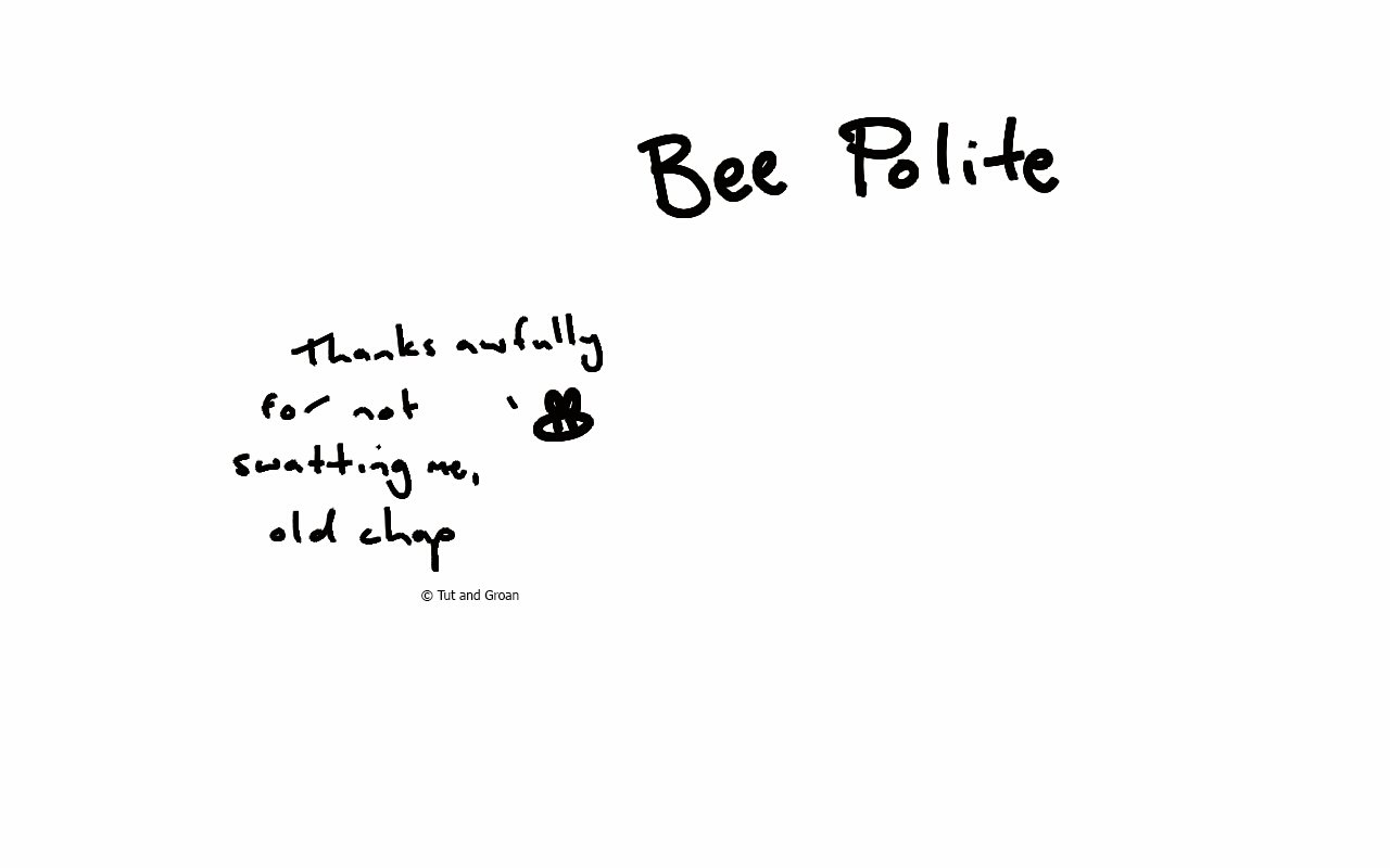 Tut and Groan Bee Polite cartoon