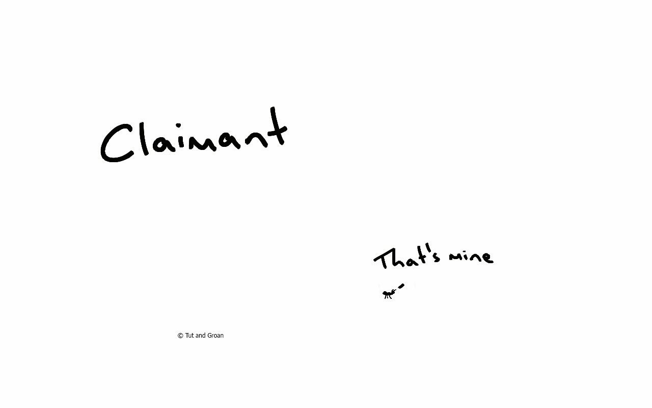 Tut and Groan Claimant cartoon