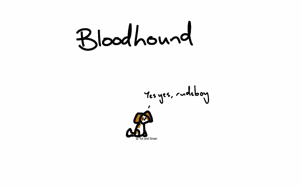 Tut and Groan Bloodhound cartoon
