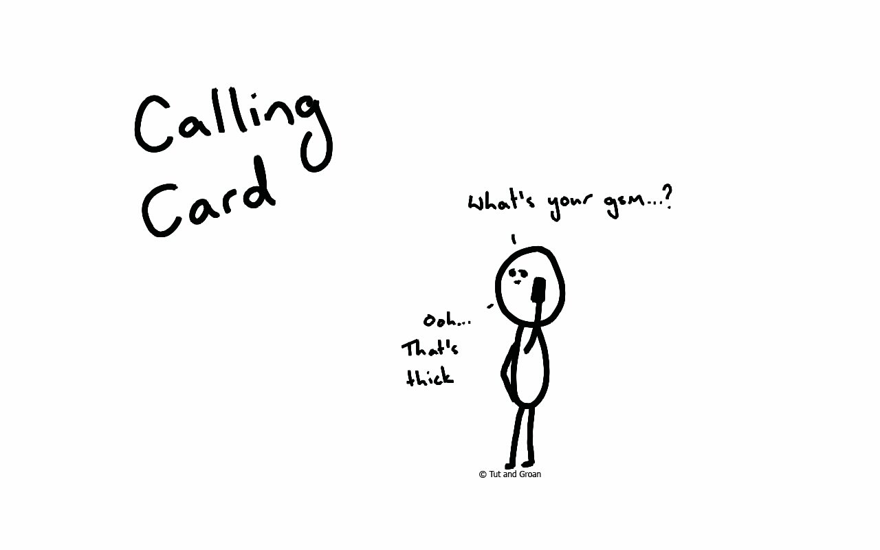 Tut and Groan Calling Card cartoon
