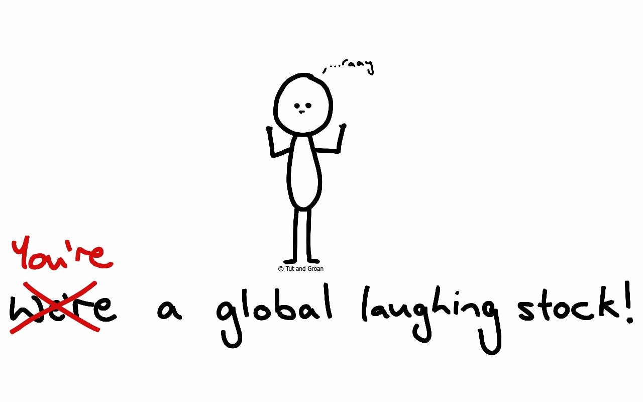 Tut and Groan Global Laughing Stock (US Edition) cartoon