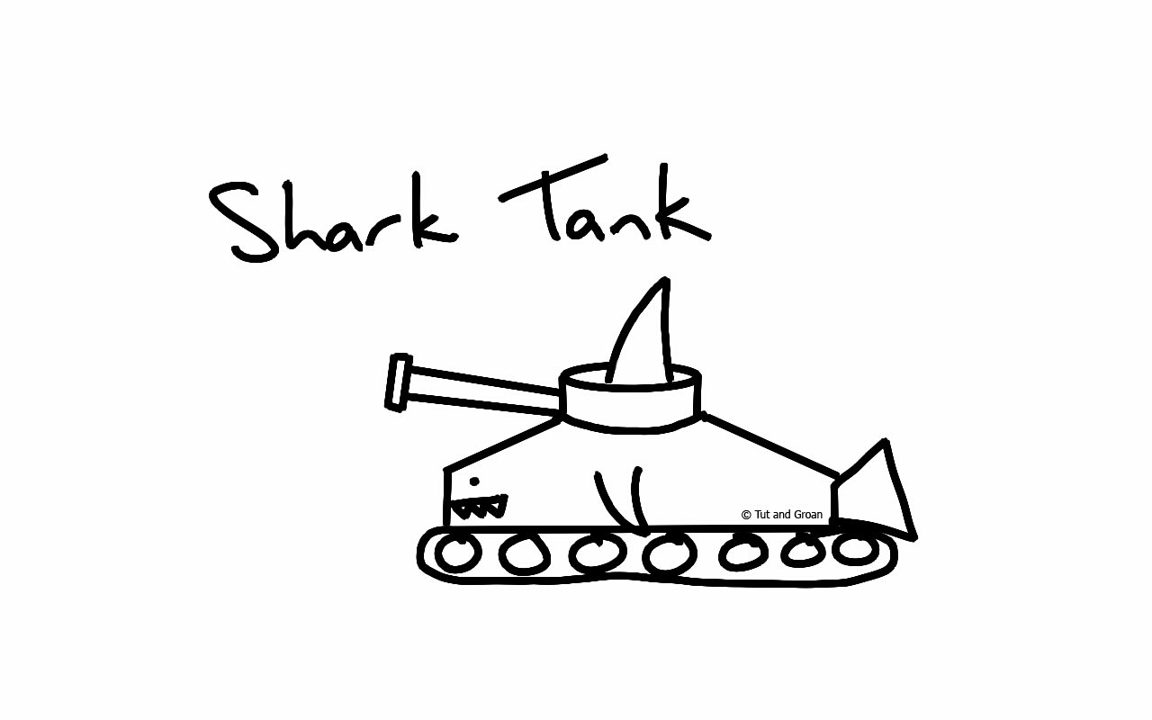 Tut and Groan Shark Tank cartoon