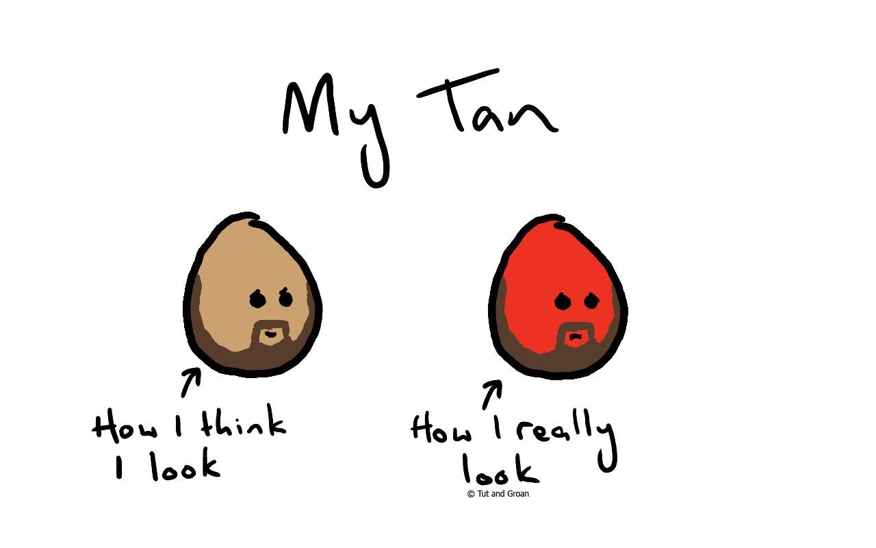 Tut and Groan My Tan cartoon
