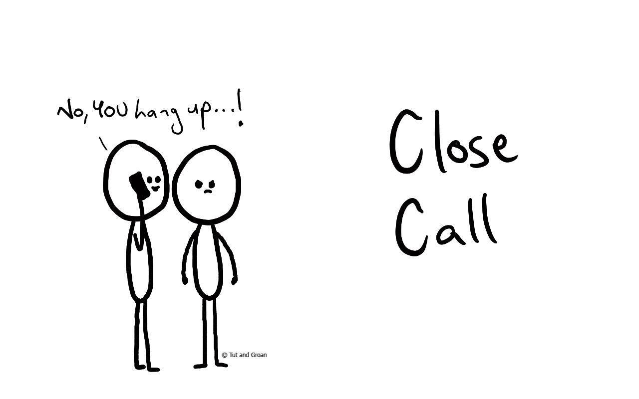 Tut and Groan Close Call cartoon