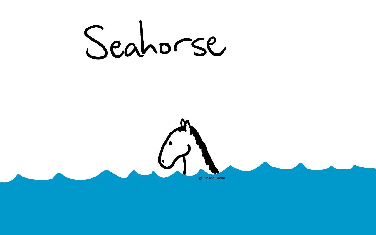 Tut and Groan Seahorse cartoon