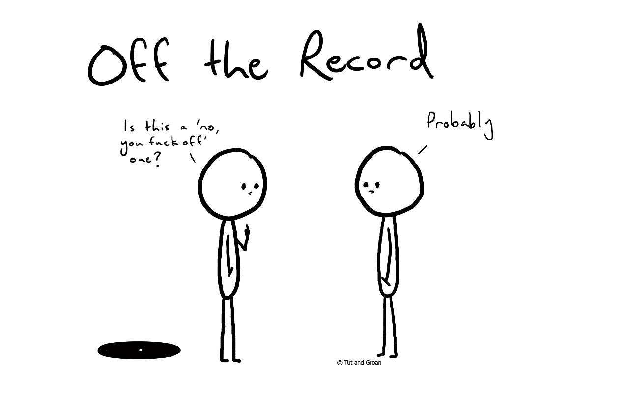 Tut and Groan Off the Record cartoon