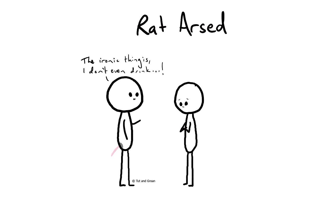 Tut and Groan Rat Arsed cartoon