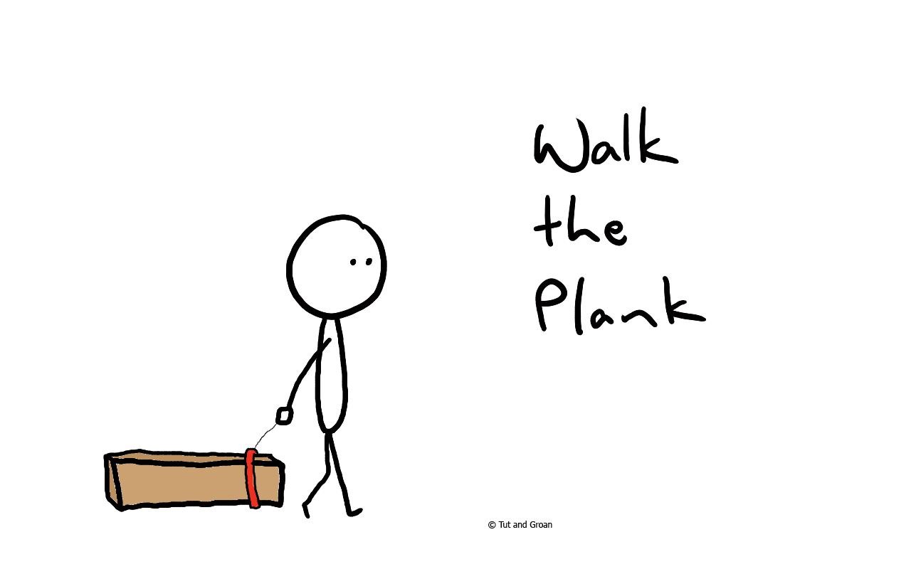 Tut and Groan Walk the Plank cartoon