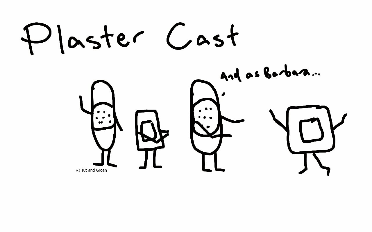 Tut and Groan Plaster Cast cartoon