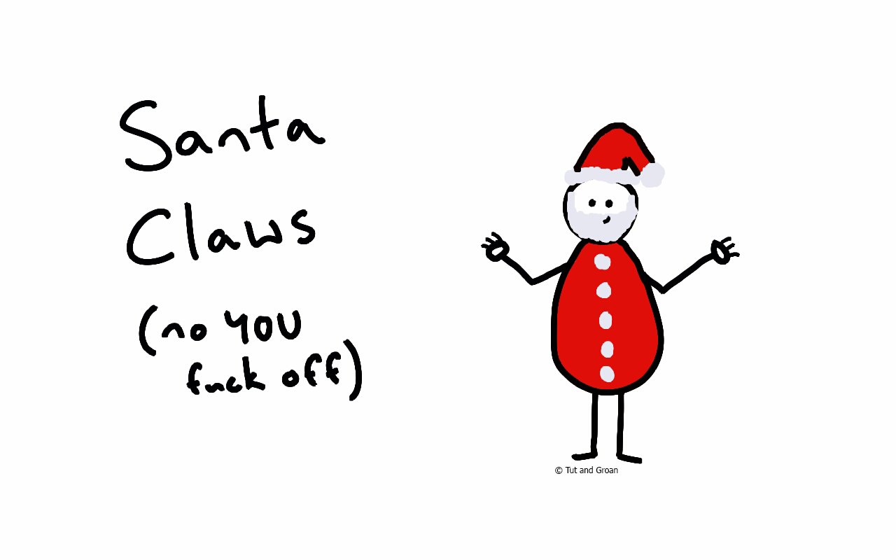 Tut and Groan Santa Claws cartoon