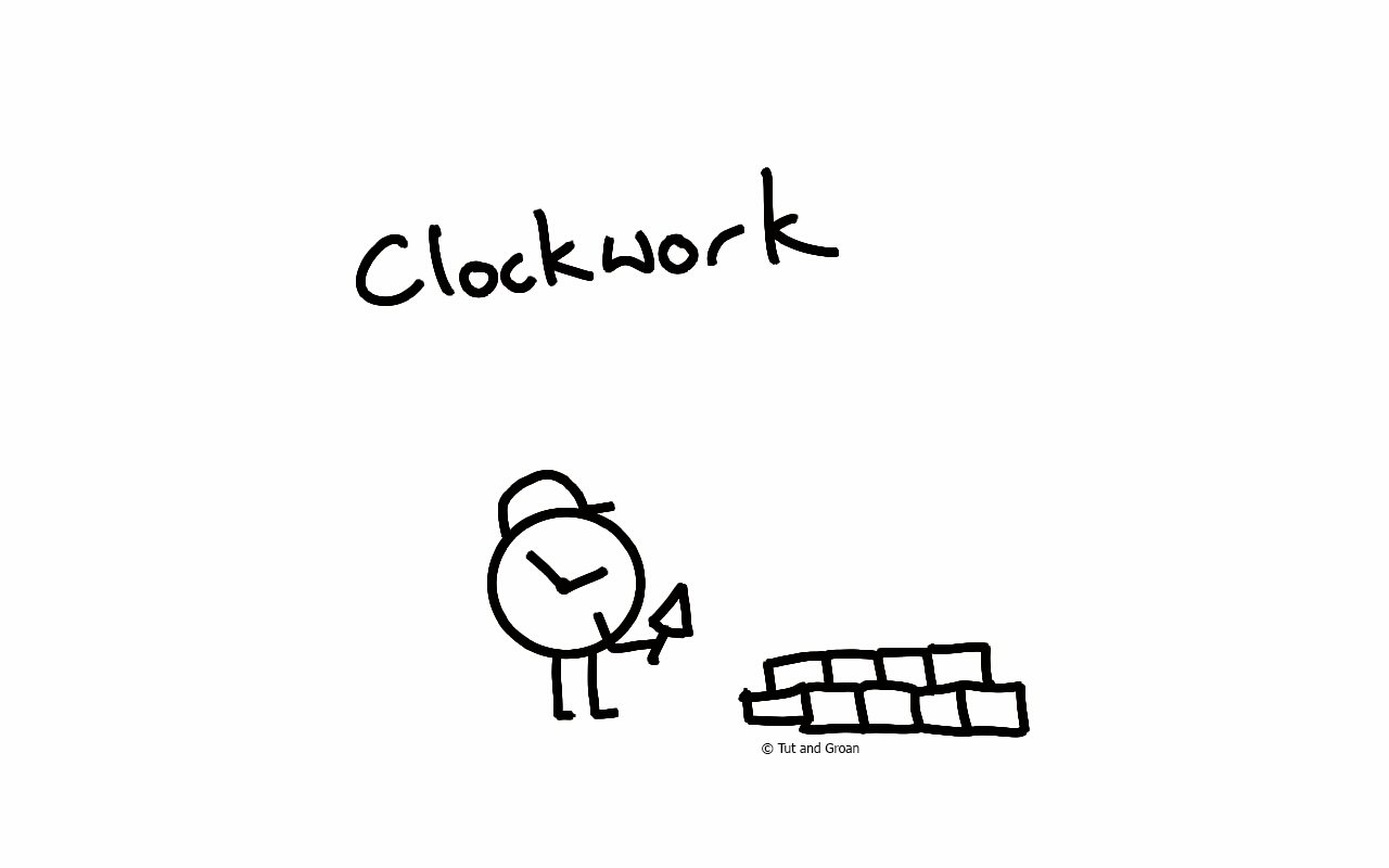 Tut and Groan Clockwork cartoon