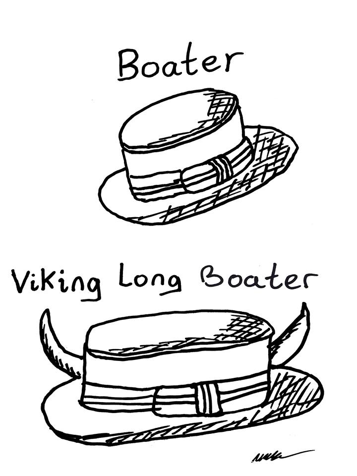 Tut and Groan Guest Toon Boater - Viking Long Boater by Mark Granger cartoon