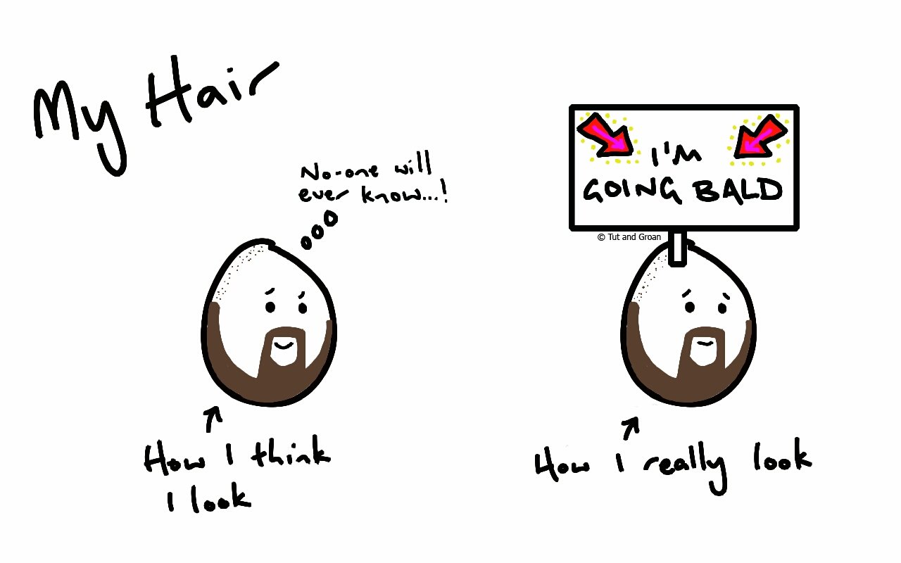 Tut and Groan The Truth About My Hair cartoon