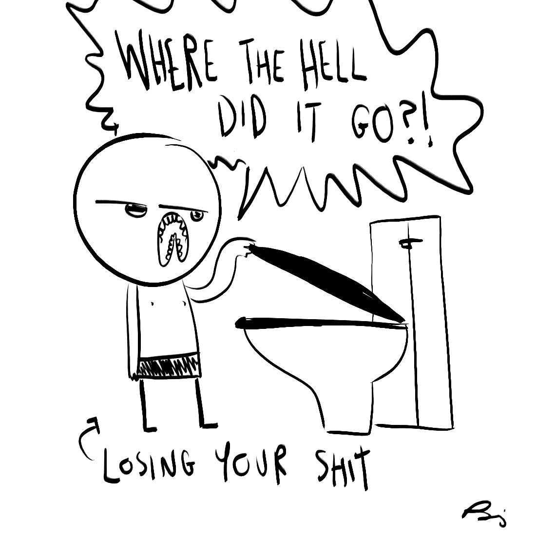 Tut and Groan Guest toon: Losing Your Shit by Pais cartoon