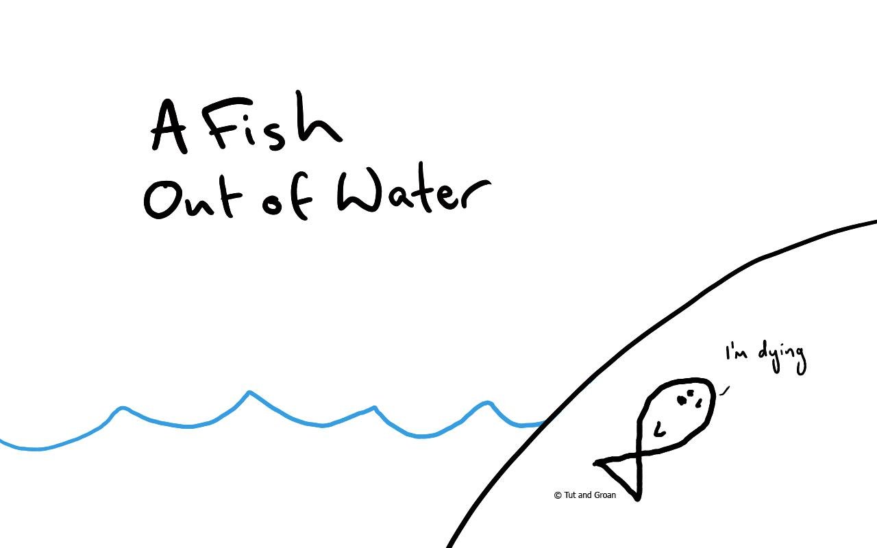 Tut and Groan A Fish Out of Water cartoon
