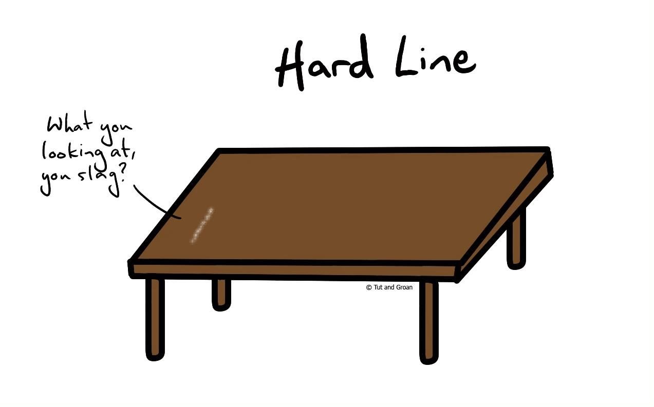 Tut and Groan Hard Line cartoon