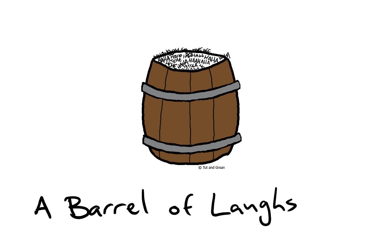 Tut and Groan A Barrel of Laughs cartoon