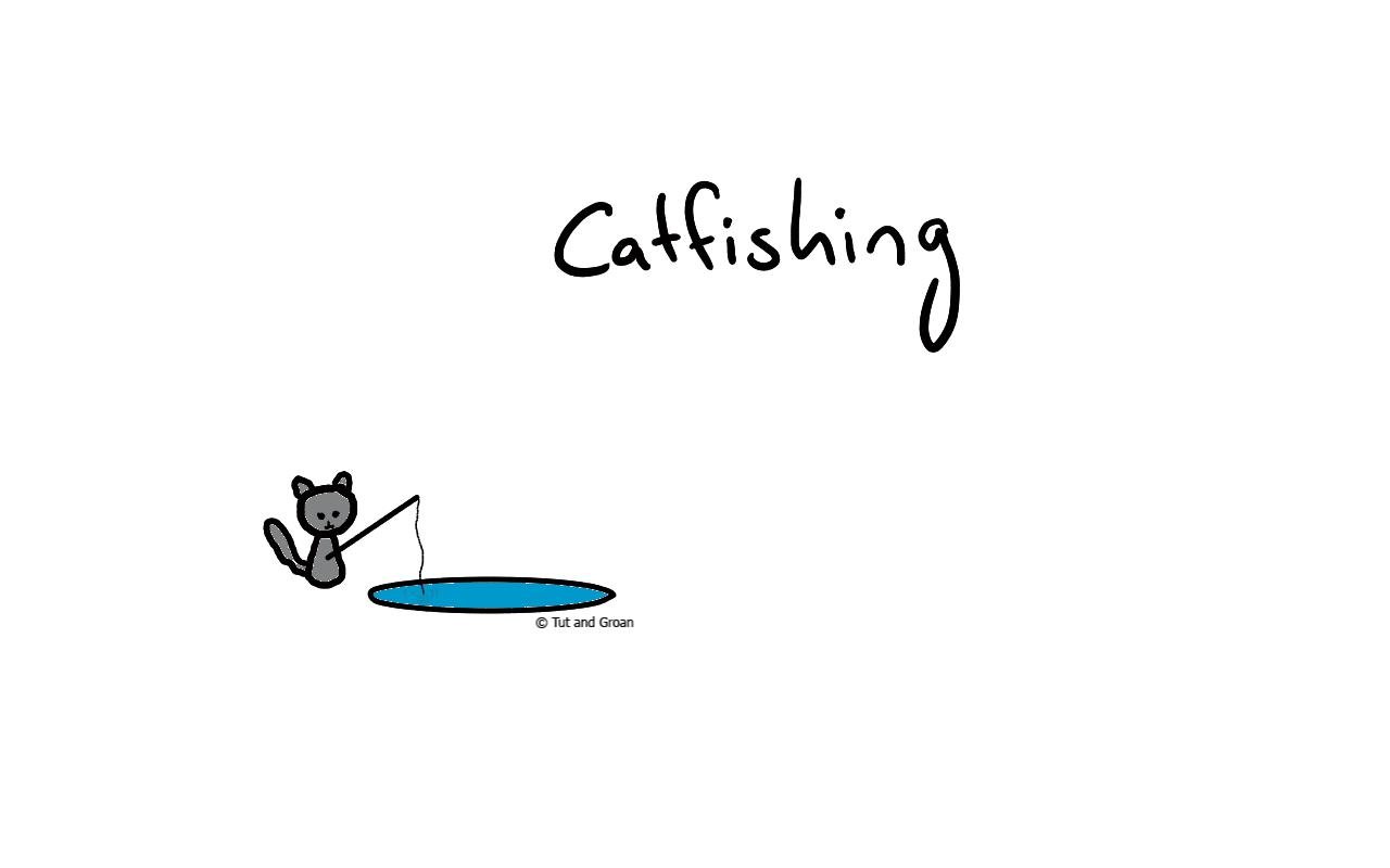 Tut and Groan Catfishing cartoon