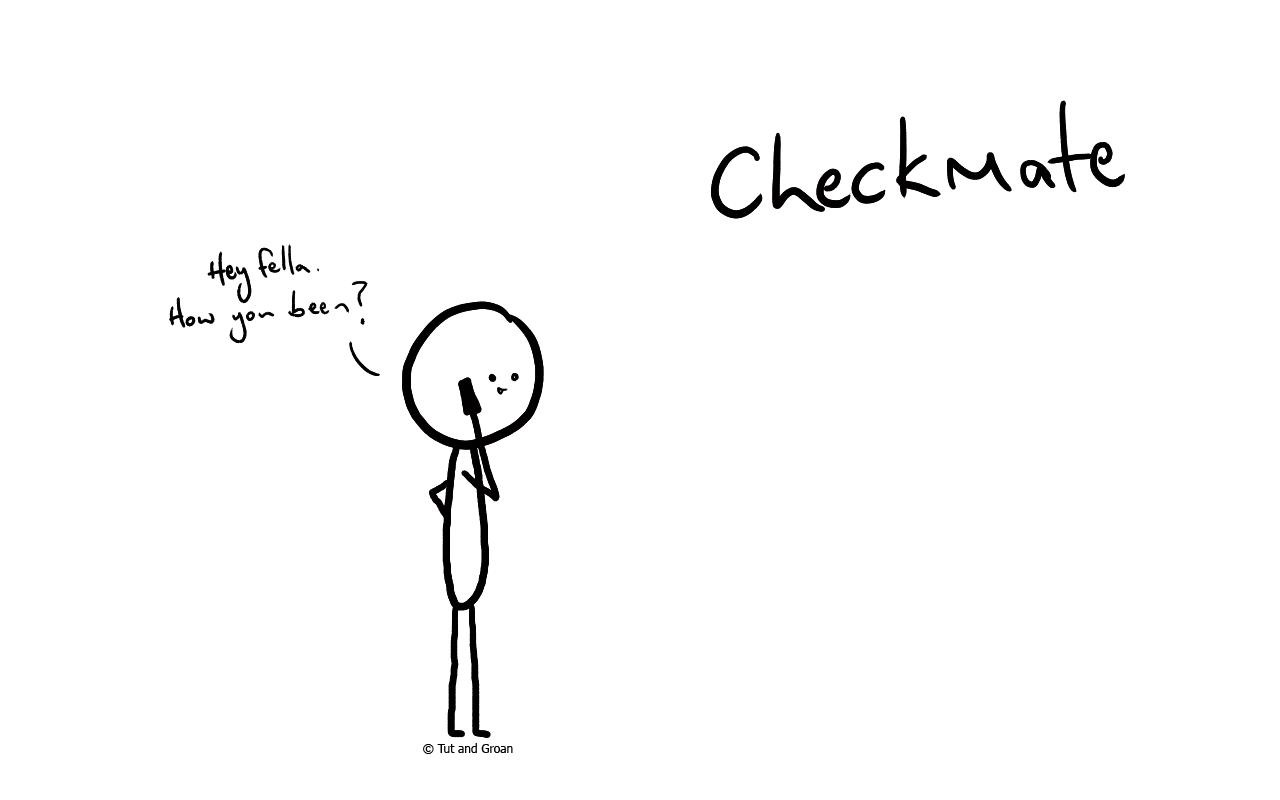 Tut and Groan Checkmate cartoon