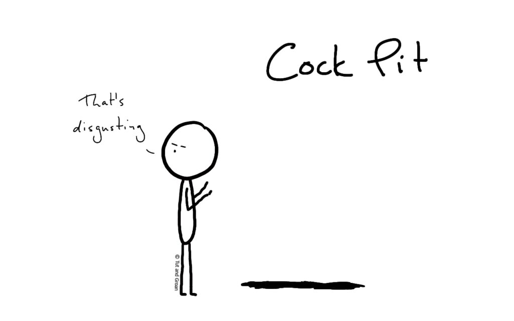 Tut and Groan Cock Pit cartoon