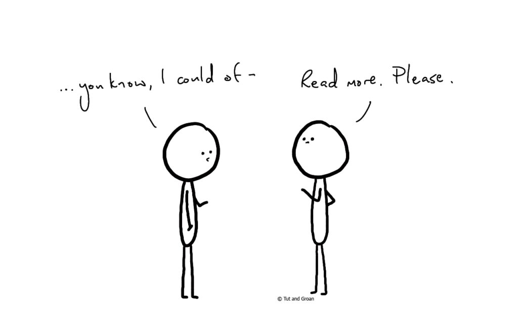 Tut and Groan Could Of cartoon